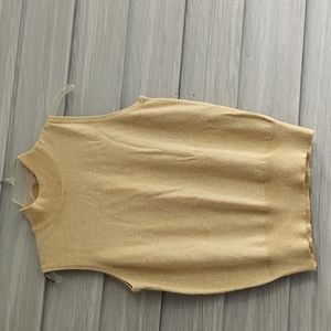 Shimmering  gold sleeveless turtle neck